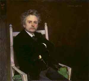 Eilif Peterssen Portret van Edvard Grieg Schilderij uit 1891